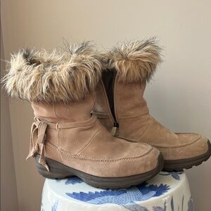 Sorel Northern Lite Boots Zipper Suede Faux Fur Winter Thinsulate